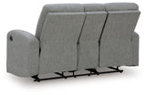 Gauntlet Sterling Manual Reclining Loveseat with Console by Ashley at Eve Furniture