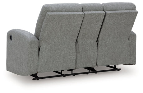 Gauntlet Sterling Manual Reclining Loveseat with Console by Ashley at Eve Furniture