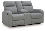 Gauntlet Sterling Manual Reclining Loveseat with Console by Ashley at Eve Furniture