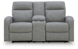 Gauntlet Sterling Manual Reclining Loveseat with Console by Ashley at Eve Furniture