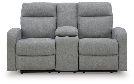 Gauntlet Sterling Manual Reclining Loveseat with Console by Ashley at Eve Furniture