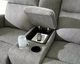 Gauntlet Sterling Manual Reclining Loveseat with Console by Ashley at Eve Furniture
