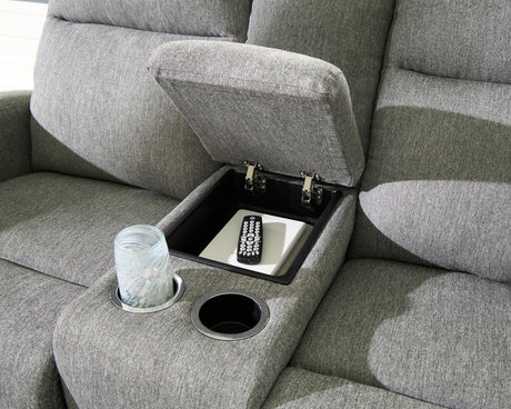 Gauntlet Sterling Manual Reclining Loveseat with Console by Ashley at Eve Furniture