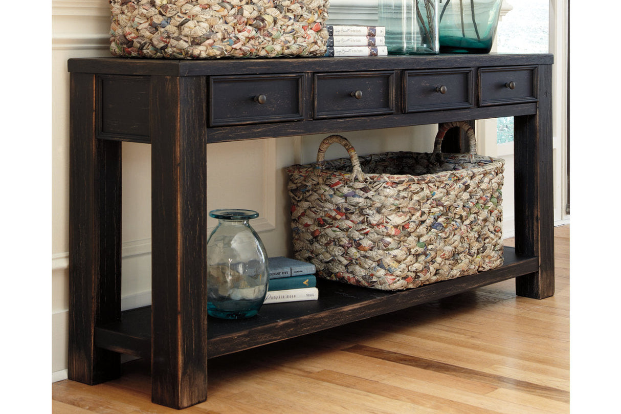 Gavelston Black Sofa/Console Table by Ashley at Eve Furniture