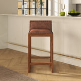 Gavin 25'' Solid Wood Genuine Leather Counter Stool by Ashcroft Furniture at Eve Furniture
