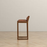 Gavin 25'' Solid Wood Genuine Leather Counter Stool by Ashcroft Furniture at Eve Furniture
