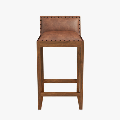 Gavin 25'' Solid Wood Genuine Leather Counter Stool by Ashcroft Furniture at Eve Furniture