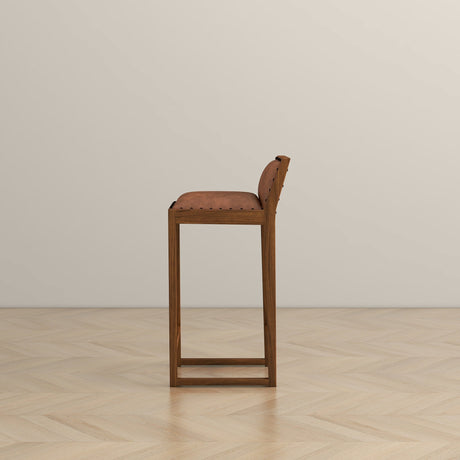 Gavin 25'' Solid Wood Genuine Leather Counter Stool by Ashcroft Furniture at Eve Furniture