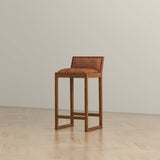 Gavin 25'' Solid Wood Genuine Leather Counter Stool by Ashcroft Furniture at Eve Furniture