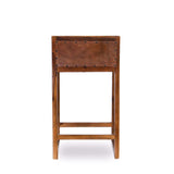 Gavin Mid-Century Modern 25'' Solid Wood Genuine Leather Counter Stool