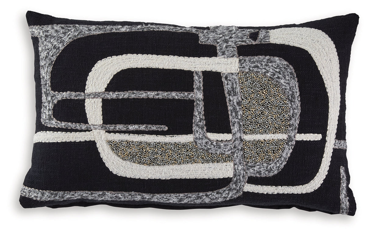 Gavrileigh Black/Gray/Ivory Pillow (Set of 4) by Ashley at Eve Furniture