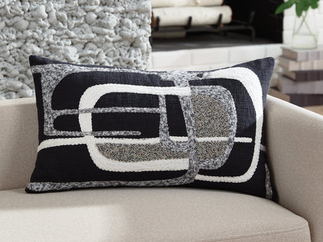 Gavrileigh Black/Gray/Ivory Pillow (Set of 4) by Ashley at Eve Furniture