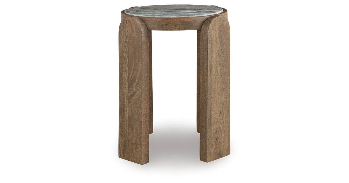 Gavrilley Gray/White/Brown Accent Table by Ashley at Eve Furniture