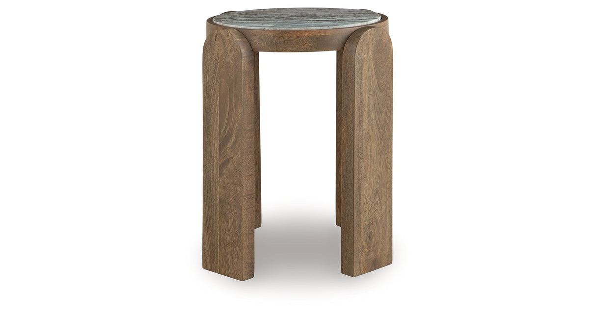 Gavrilley Gray/White/Brown Accent Table by ASHLEY FURNITURE at Eve Furniture