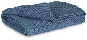 Gayelery Blue Throw (Set of 3) by Ashley at Eve Furniture