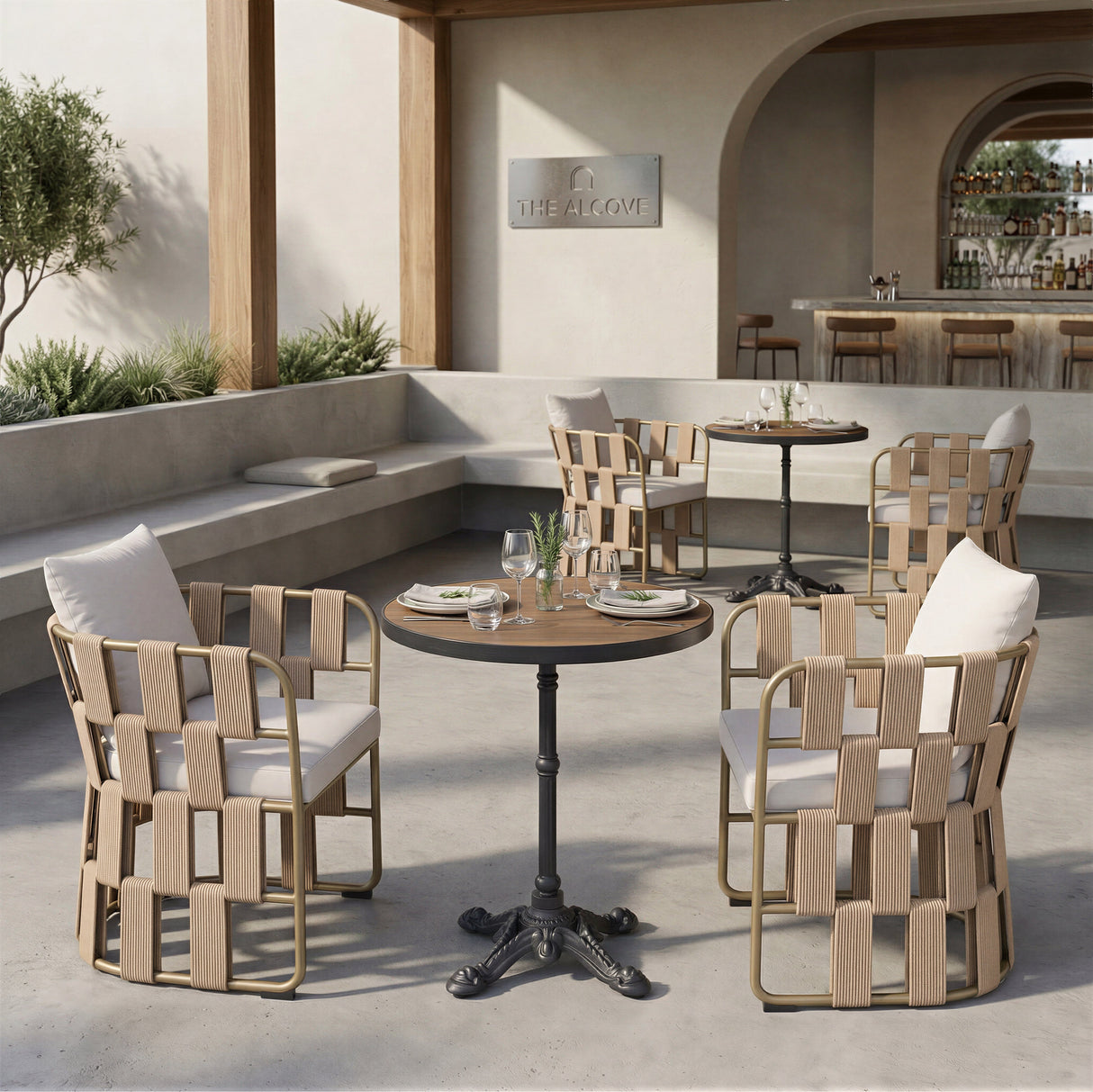 Gazebo Walnut Outdoor Dining Table by Zuomod at Eve Furniture