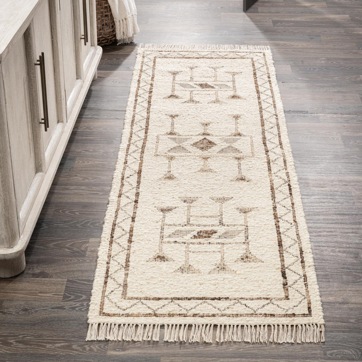Gazi Ivory/Brown Multi Rug by Classic Home at Eve Furniture