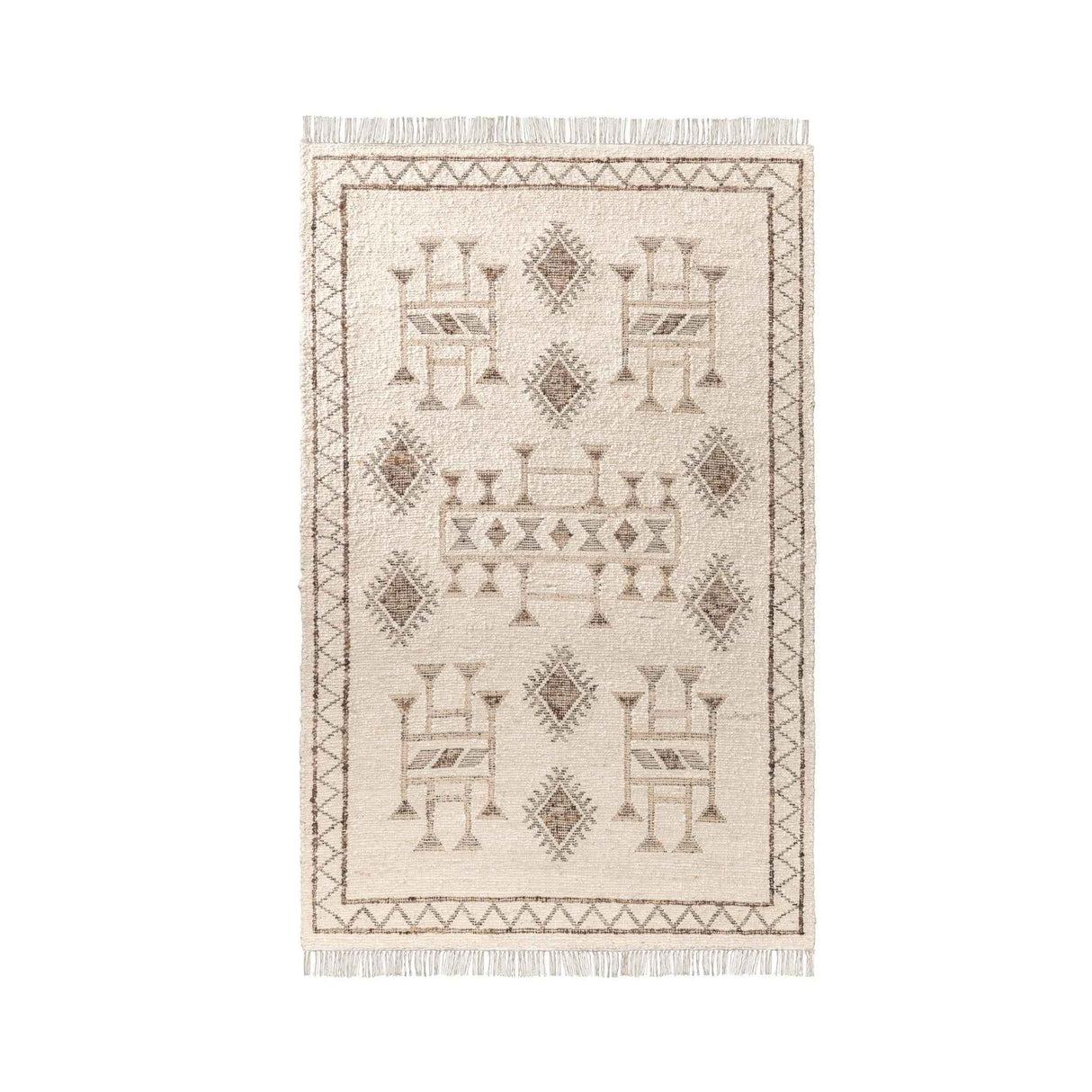 Gazi Ivory/Brown Multi Rug by Classic Home at Eve Furniture