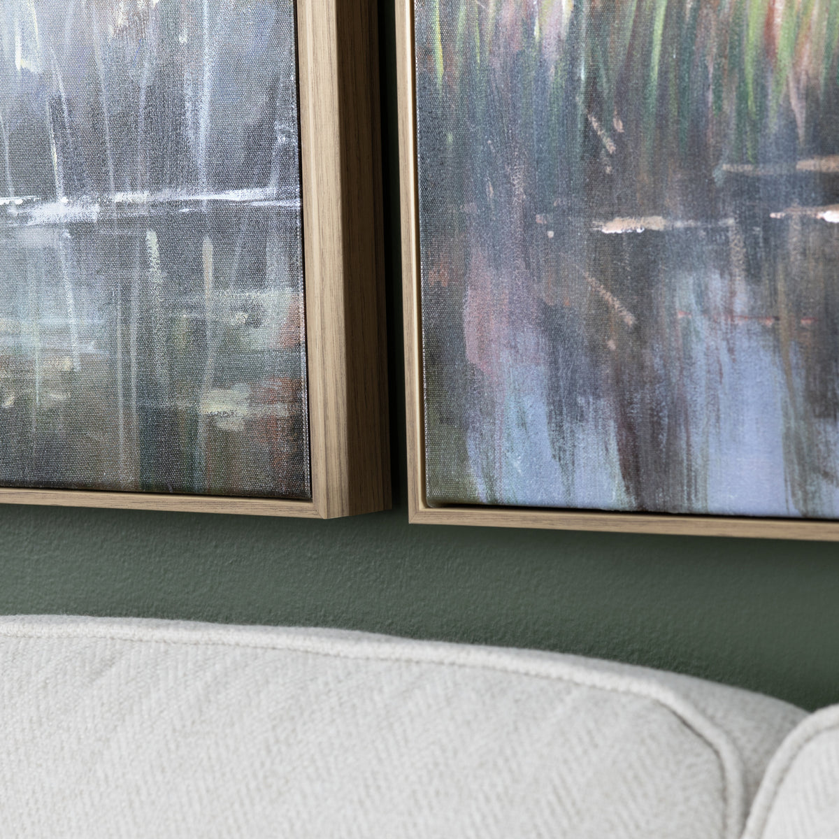 Gazing Egret 2 Green/Brown Canvas by Crestview at Eve Furniture