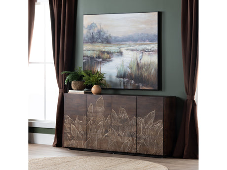 Gazing Egret Green/Brown Canvas by Crestview at Eve Furniture