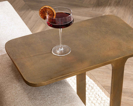 Geanna Antique Brass Accent Table by Classic Home at Eve Furniture