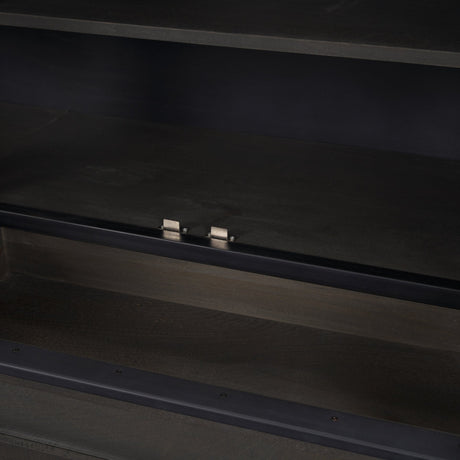 Gehry I Black Metal Frame w/Wood Accent 4 Cabinet Door Two Drawer Sideboard by Mercana at Eve Furniture
