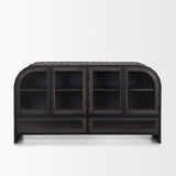 Gehry I Black Metal Frame w/Wood Accent 4 Cabinet Door Two Drawer Sideboard by Mercana at Eve Furniture
