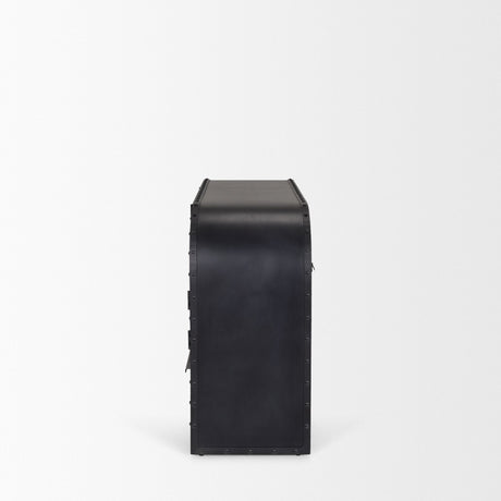 Gehry I Black Metal Frame w/Wood Accent 4 Cabinet Door Two Drawer Sideboard by Mercana at Eve Furniture