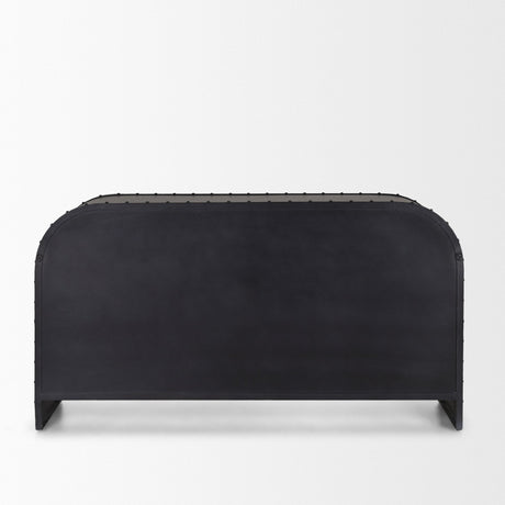 Gehry I Black Metal Frame w/Wood Accent 4 Cabinet Door Two Drawer Sideboard by Mercana at Eve Furniture