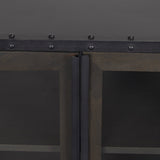 Gehry I Black Metal Frame w/Wood Accent 4 Cabinet Door Two Drawer Sideboard by Mercana at Eve Furniture