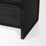 Gehry I Black Metal Frame w/Wood Accent 4 Cabinet Door Two Drawer Sideboard by Mercana at Eve Furniture