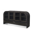 Gehry I Black Metal Frame w/Wood Accent 4 Cabinet Door Two Drawer Sideboard by Mercana at Eve Furniture