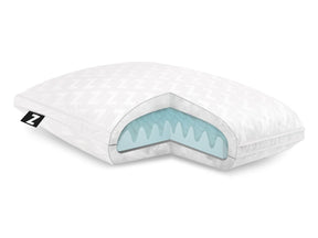 Gel Convolution White Queen High Loft Pillow by Malouf at Eve Furniture