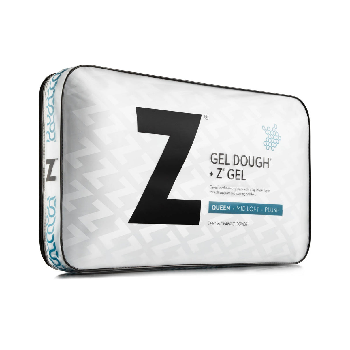 Gel Dough + Z Gel White Queen High Loft Pillow by Malouf at Eve Furniture