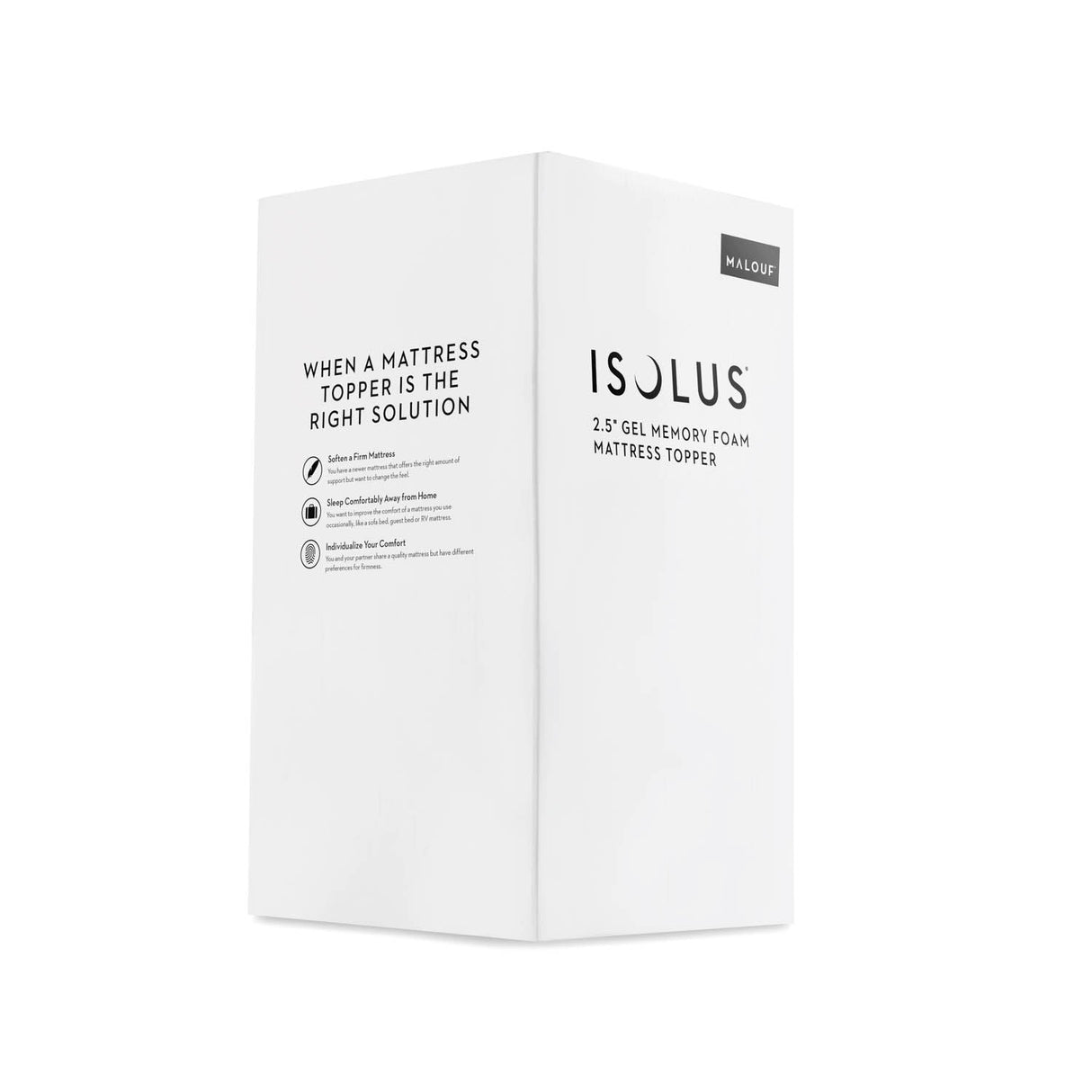 Gel Memory Foam White Full 2.5" Mattress Topper by Malouf at Eve Furniture