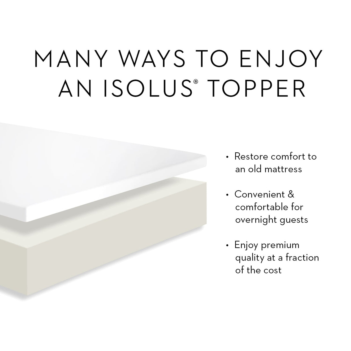 Gel Memory Foam White King 2.5" Mattress Topper by Malouf at Eve Furniture