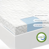 Gel Memory Foam White King 2.5" Mattress Topper by Malouf at Eve Furniture