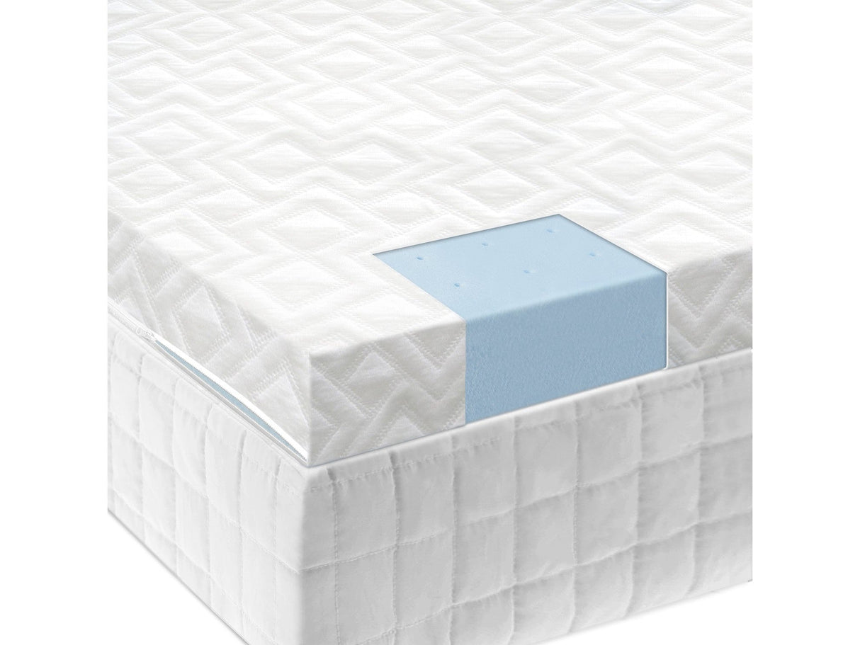Gel Memory Foam White Queen 2.5" Mattress Topper by Malouf at Eve Furniture