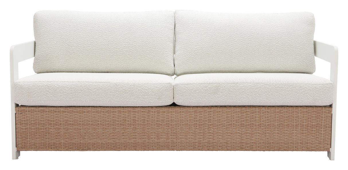 Gelo White & Brown Outdoor Sofa by Zuomod at Eve Furniture