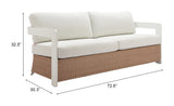 Gelo White & Brown Outdoor Sofa by Zuomod at Eve Furniture