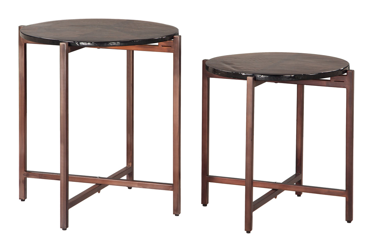 Gema Bronze Coffee Table Set (2-Piece) by Zuomod at Eve Furniture