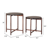 Gema Bronze Coffee Table Set (2-Piece) by Zuomod at Eve Furniture