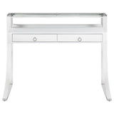 Gemma Glossy White/Chrome 2-Drawer Writing Desk