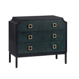 Gemma Black/Blue Three-Drawer Chest by Crestview at Eve Furniture