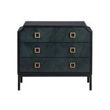 Gemma Black/Blue Three-Drawer Chest by Crestview at Eve Furniture