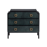 Gemma Black/Blue Three-Drawer Chest by Crestview at Eve Furniture