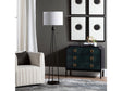 Gemma Black/Blue Three-Drawer Chest by Crestview at Eve Furniture