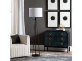 Gemma Black/Blue Three-Drawer Chest by Crestview at Eve Furniture