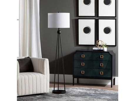 Gemma Black/Blue Three-Drawer Chest by Crestview at Eve Furniture