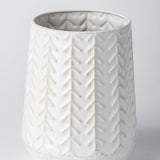 Gemma II Metal Glossy White Chevron Vase by Mercana at Eve Furniture